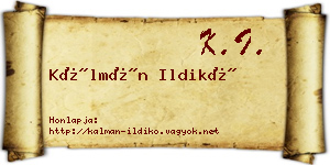 Kálmán Ildikó névjegykártya